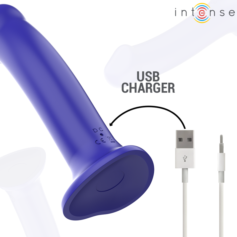INTENSE - VICTORIA VIBRADOR COM VENTOSA 10 VIBRAÃÃES AZUL ESCURO CONTROLE REMOTO - Image 5