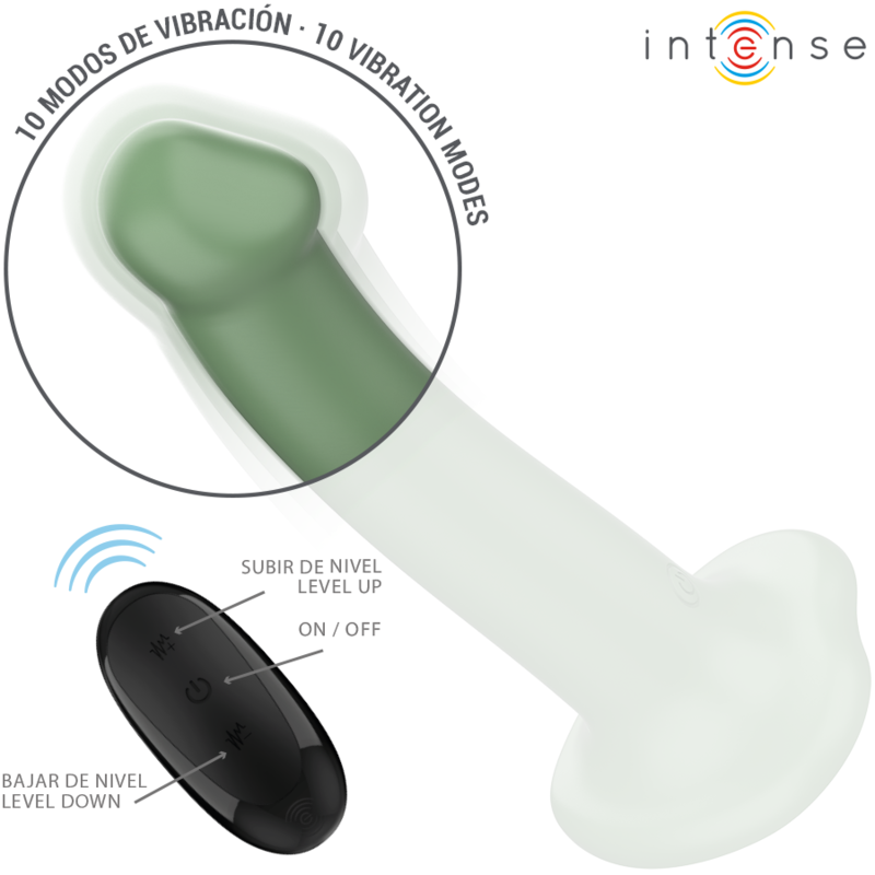 INTENSE - BECCA VIBRADOR COM VENTOSA 10 VIBRAÃÃES VERDE CONTROLE REMOTO - Image 3