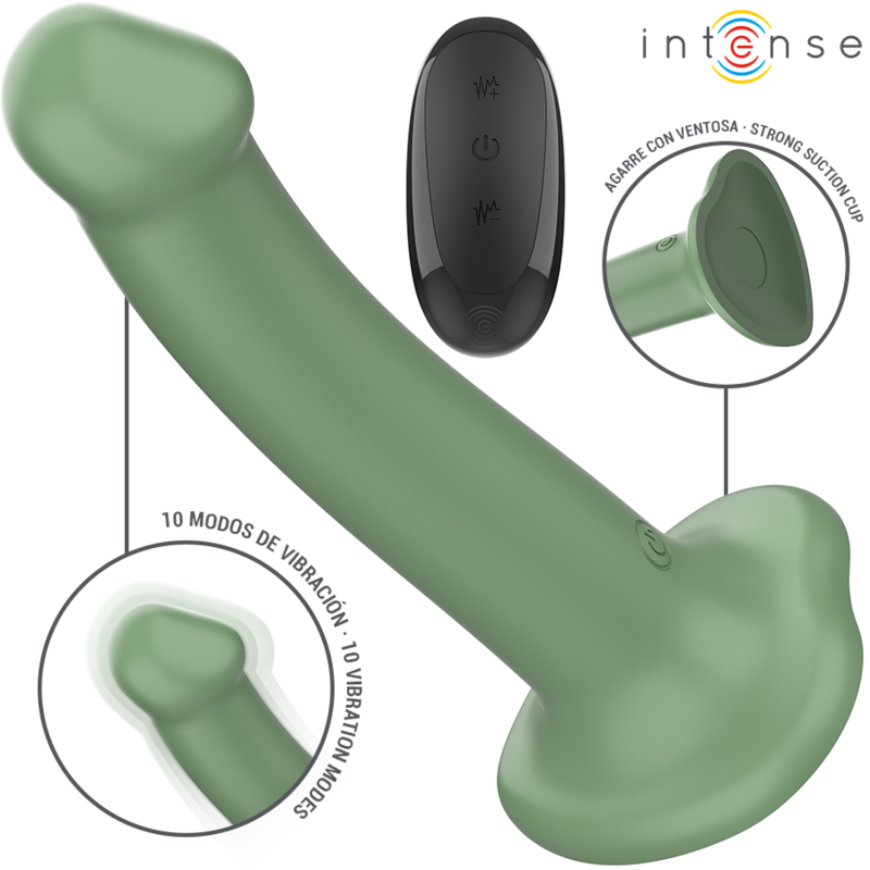 INTENSE - BECCA VIBRADOR COM VENTOSA 10 VIBRAÃÃES VERDE CONTROLE REMOTO