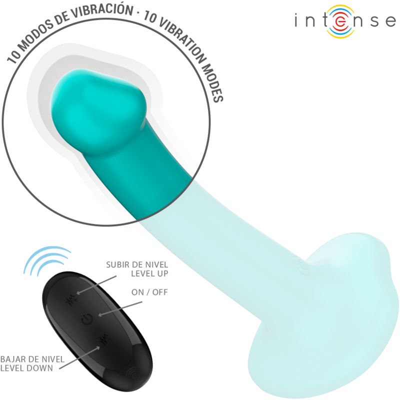 INTENSE - KATIE VIBRADOR COM VENTOSA 10 VIBRAÃÃES AZUL CONTROLE REMOTO - Image 2