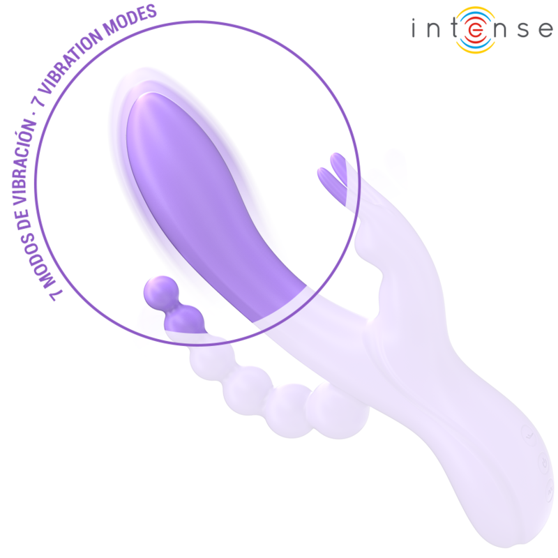 INTENSE - MIKO TRIPLO VIBRADOR COELHO & ESTIMULADOR & ANAL 7 VIBRAÃÃES ROXO - Image 4