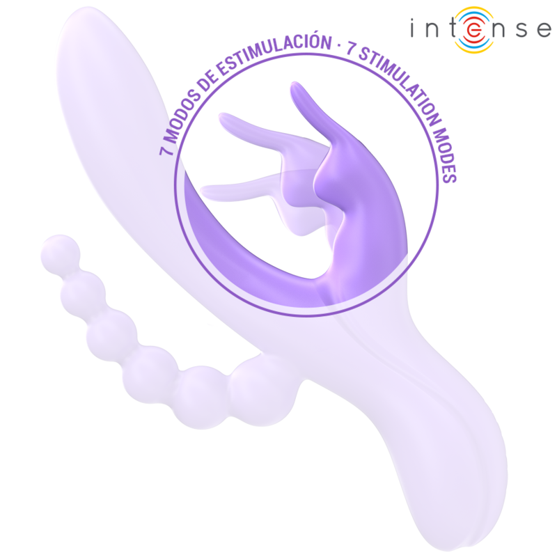 INTENSE - MIKO TRIPLO VIBRADOR COELHO & ESTIMULADOR & ANAL 7 VIBRAÃÃES ROXO - Image 5