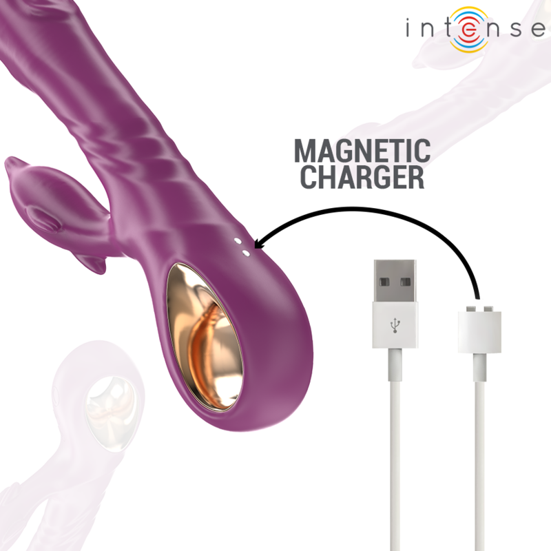 INTENSE - HALLE VIBRADOR MULTIFUNCIONAL COM LÃNGUA ESTIMULANTE DE GOLFINHOS ROXO - Image 6