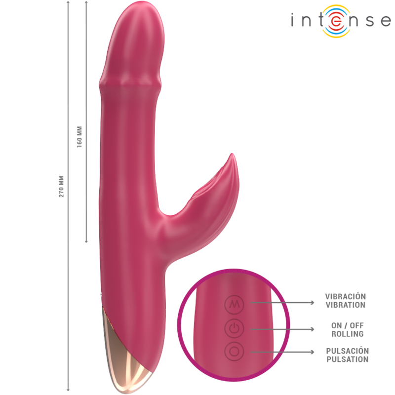 INTENSE - CHLOE MULTIFUNCIONAL VIBRADOR 3 EM 1 VERMELHO - Image 5