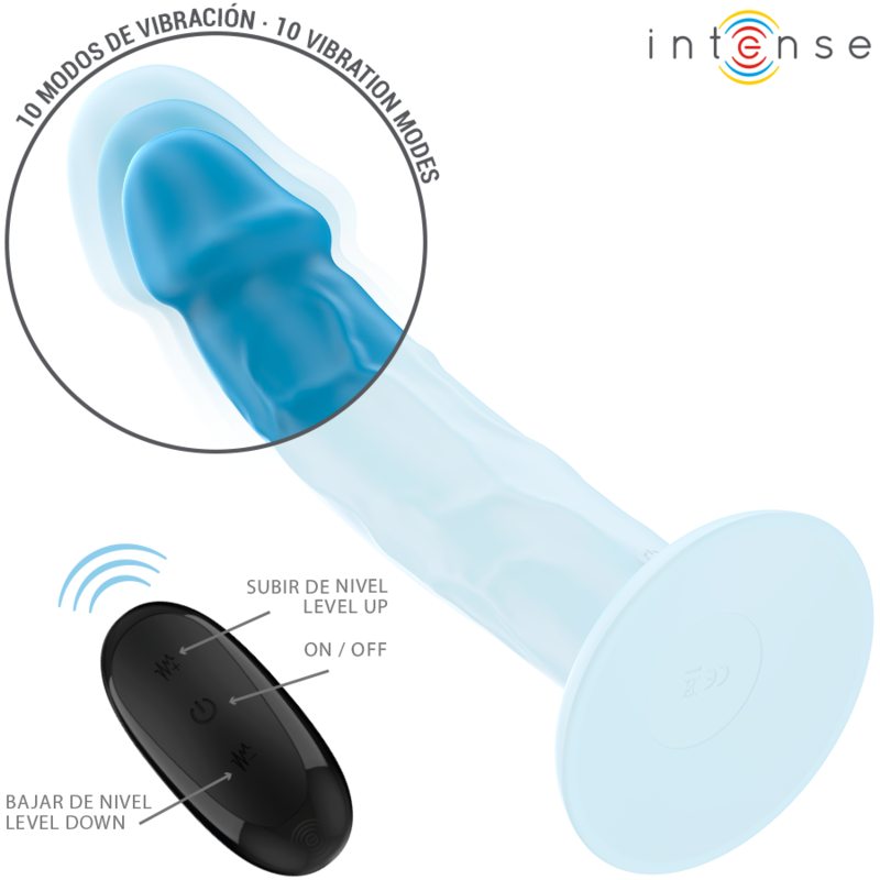 INTENSE - PHOEBE VIBRADOR REALISTA 10 VIBRAÃÃES AZUL CONTROLE REMOTO - Image 3
