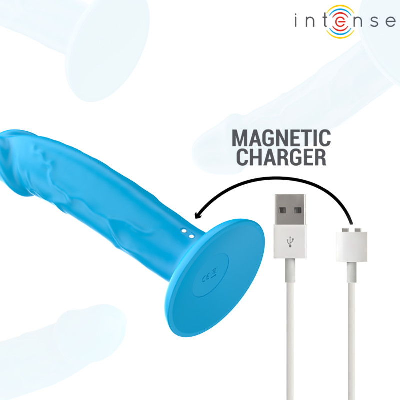 INTENSE - PHOEBE VIBRADOR REALISTA 10 VIBRAÃÃES AZUL CONTROLE REMOTO - Image 6