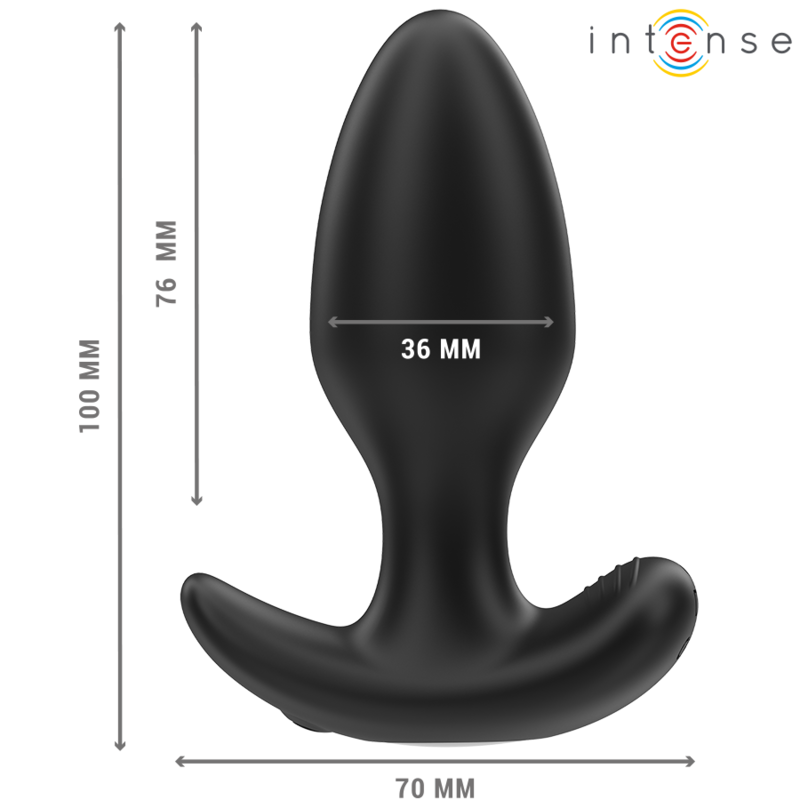 INTENSE - JOEY ANAL PLUG 10 VIBRAÃÃES PRETO CONTROLE REMOTO - Image 2