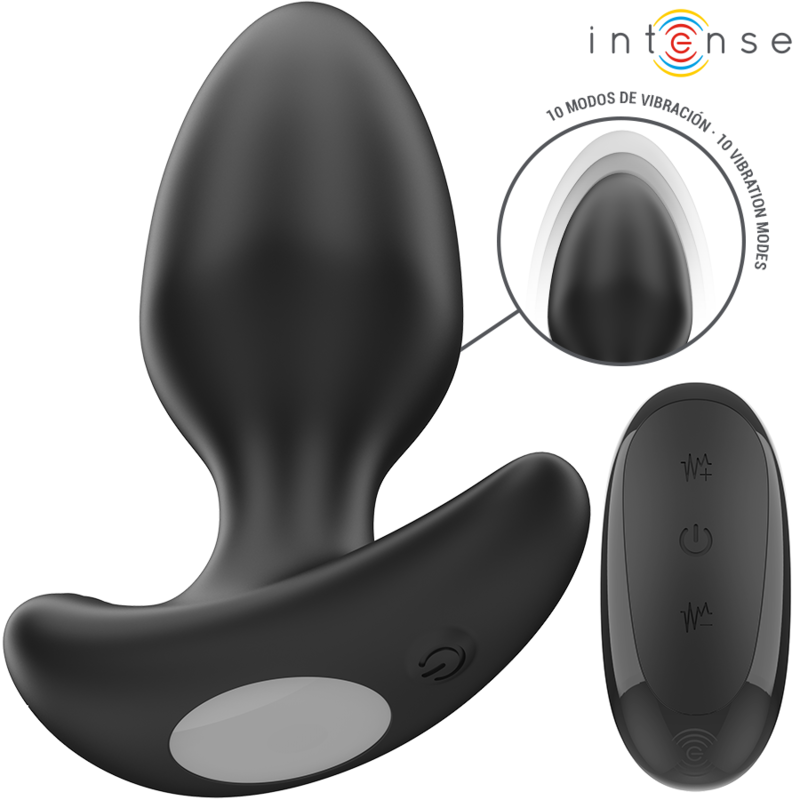 INTENSE - JOEY ANAL PLUG 10 VIBRAÃÃES PRETO CONTROLE REMOTO