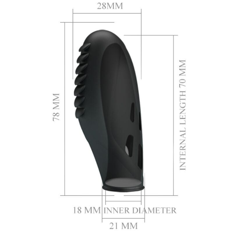 PRETTY LOVE - VIBRADOR DE DEDO DE SILICONE GILO PRETO - Image 6