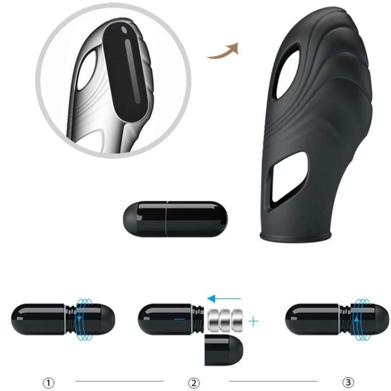 PRETTY LOVE - LICH SILICONE DEDO VIBRADOR PRETO - Image 8