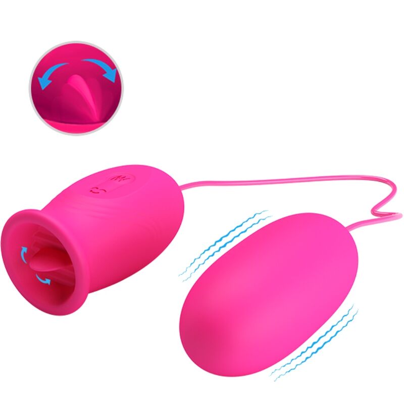 PRETTY LOVE - OVO VIBRADOR DAISY + LÃNGUA ESTIMULANTE DE CLITÃRIS ROSA - Image 2