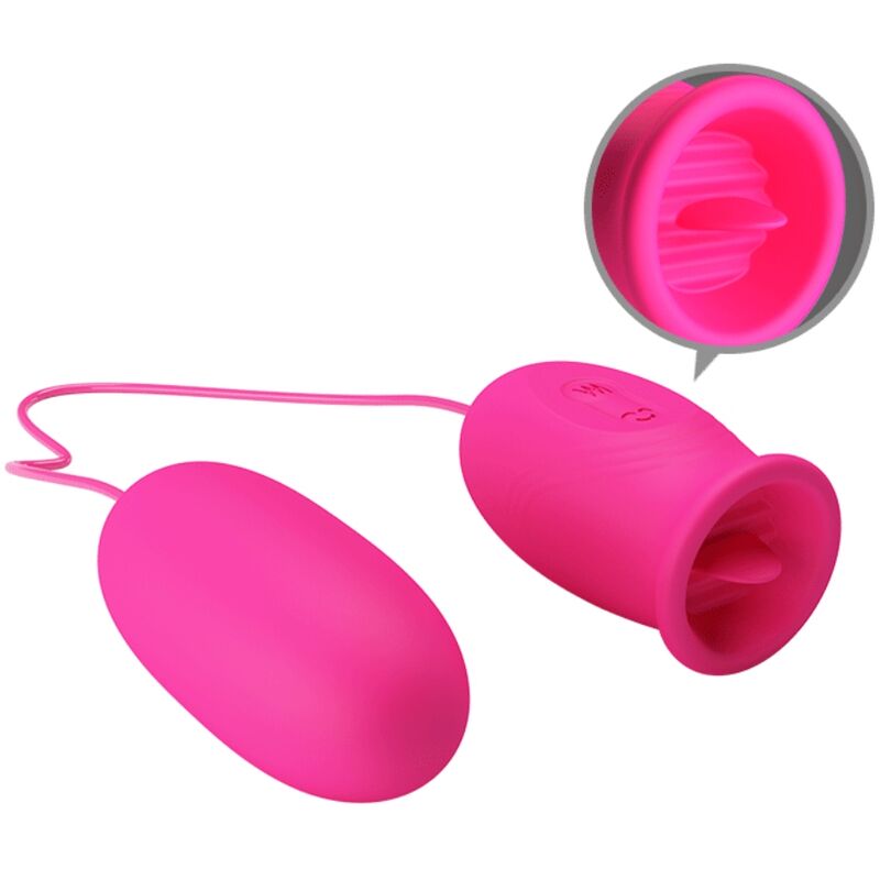 PRETTY LOVE - OVO VIBRADOR DAISY + LÃNGUA ESTIMULANTE DE CLITÃRIS ROSA - Image 3