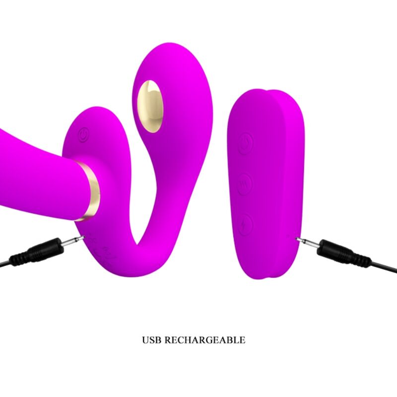 PRETTY LOVE - THUNDERBIRD VIBRADOR DUPLO STRAP-ON CONTROLE REMOTO ROXO - Image 6