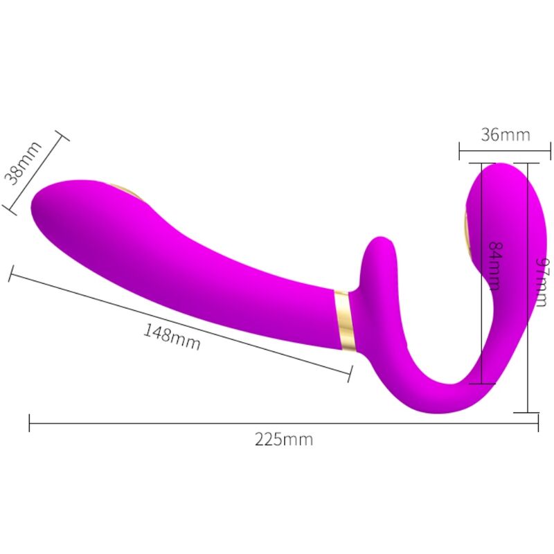 PRETTY LOVE - THUNDERBIRD VIBRADOR DUPLO STRAP-ON CONTROLE REMOTO ROXO - Image 4