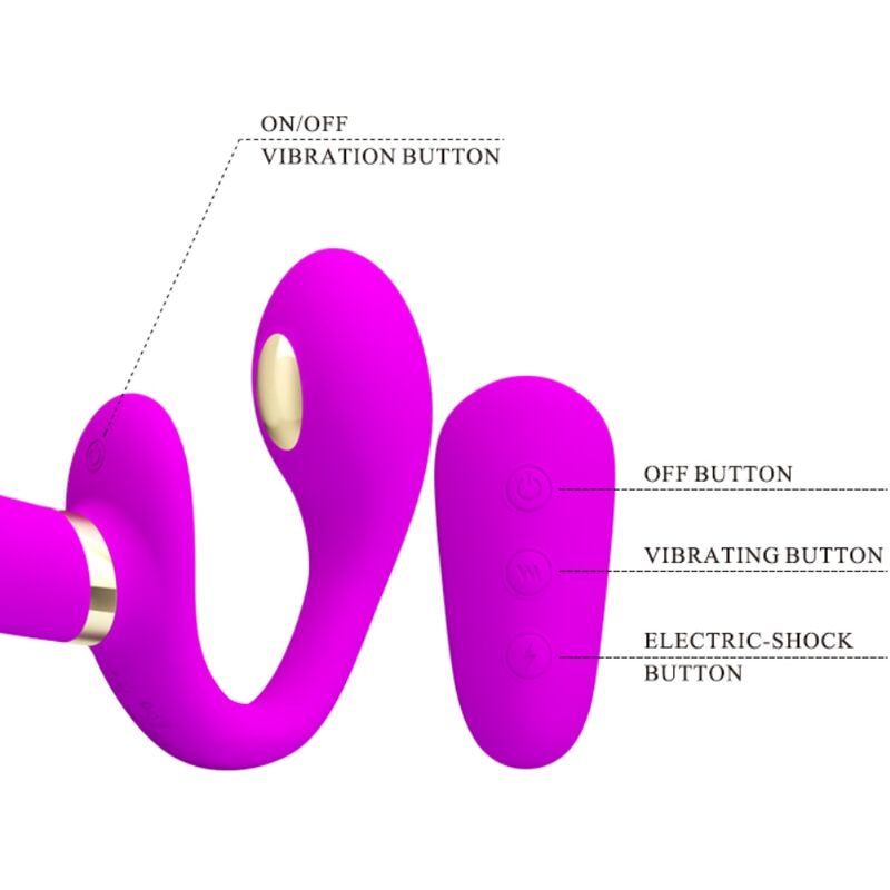 PRETTY LOVE - THUNDERBIRD VIBRADOR DUPLO STRAP-ON CONTROLE REMOTO ROXO - Image 5