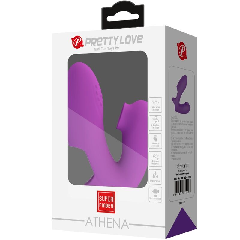 PRETTY LOVE - VIBRADOR DE DEDO ATHENA COM ESTIMULADOR DE CLITÃRIS ROXO - Image 7