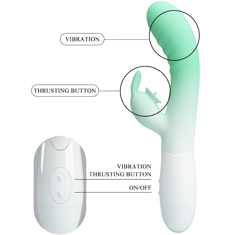 PRETTY LOVE - VIBRADOR CERBERUS RABBIT 30 VIBRAÃÃES VERDE - Image 7