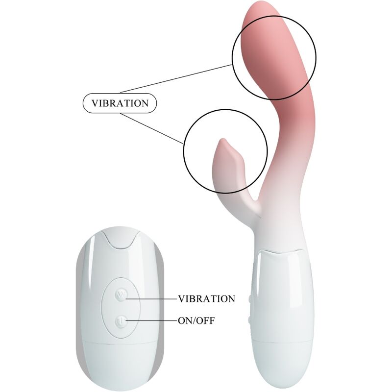 PRETTY LOVE - VIBRADOR BRILHANTE DO PONTO G + ESTIMULADOR DE CLITÃRIS 30 VIBRAÃÃES ROSA - Image 3