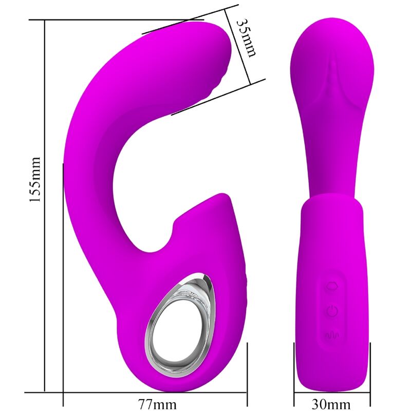 PRETTY LOVE - SIBEL SIBEL VIBRADOR PONTO G + ESTIMULADOR DE CLITÃRIS 10 VIBRAÃÃES ROXO - Image 5
