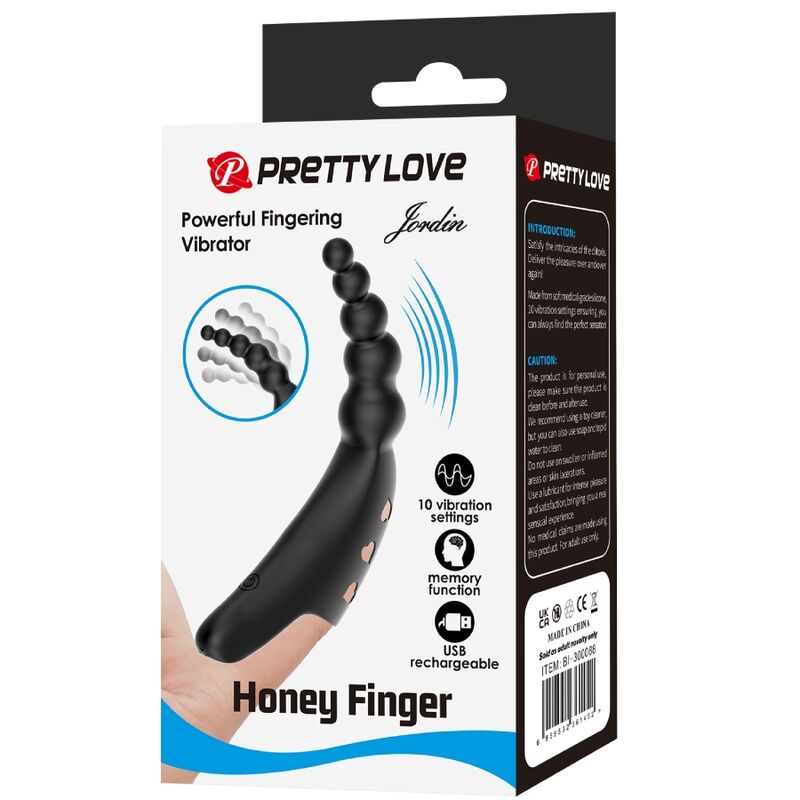 PRETTY LOVE - VIBRADOR DE DEDO JORDIN 10 VIBRAÃÃES PRETO - Image 10