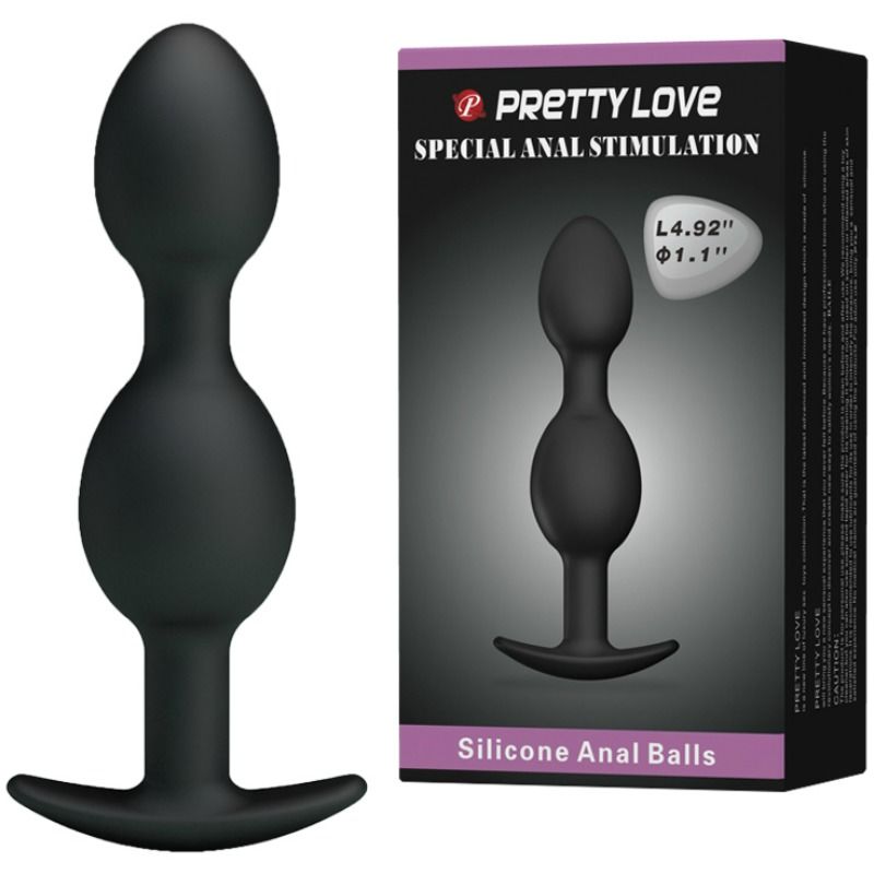 PRETTY LOVE BOLAS ANALES SILICONA 12.5 CM NEGRO - Image 2