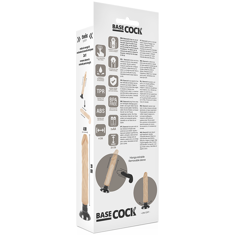 BASECOCK - VIBRADOR REALÍSTICO 2-1 20 CM - Image 5