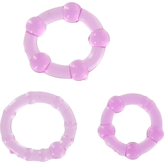CONJUNTO DE SEVÊNCIAS DE TRÊS ANÉIS DE PÊNIS LILAC - Image 2