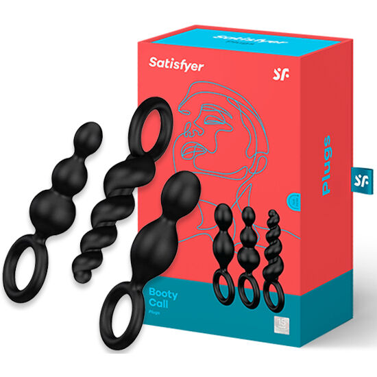 SATISFYER ANAL PLUGS CONJUNTO 3 PCS PRETO - Image 2
