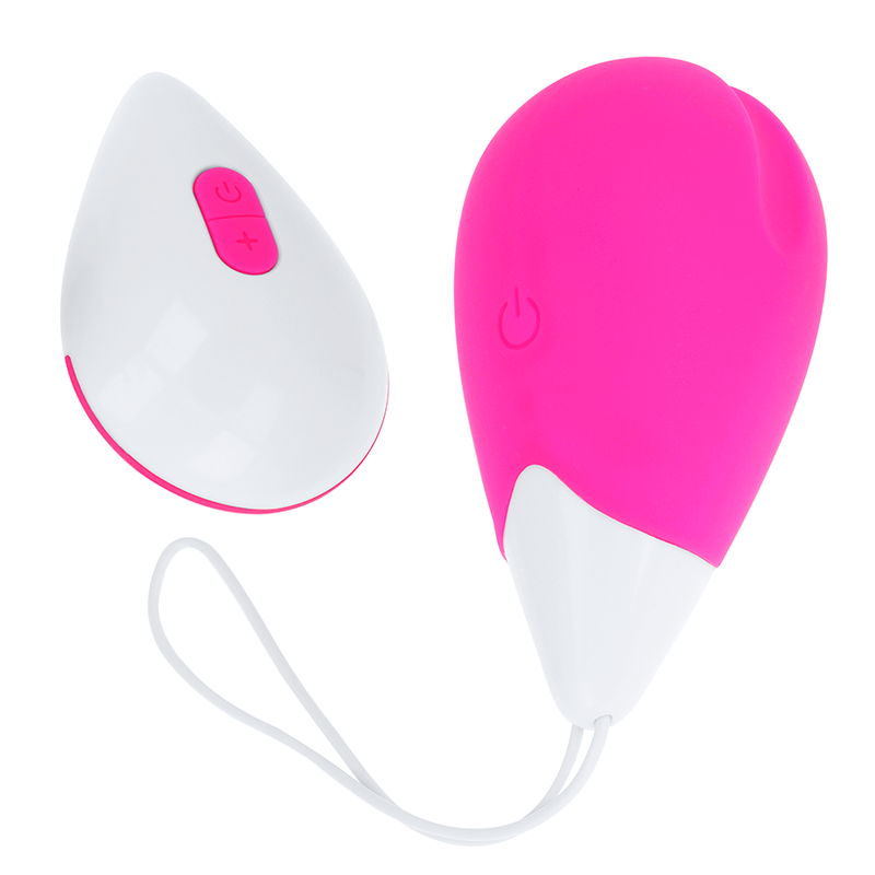 OHMAMA - OVO VIBRANTE 10 MODOS - ROSA E BRANCO